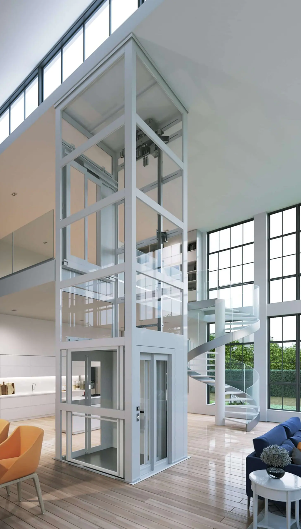 Outside photo of T lift model from Goldenhome Lifts